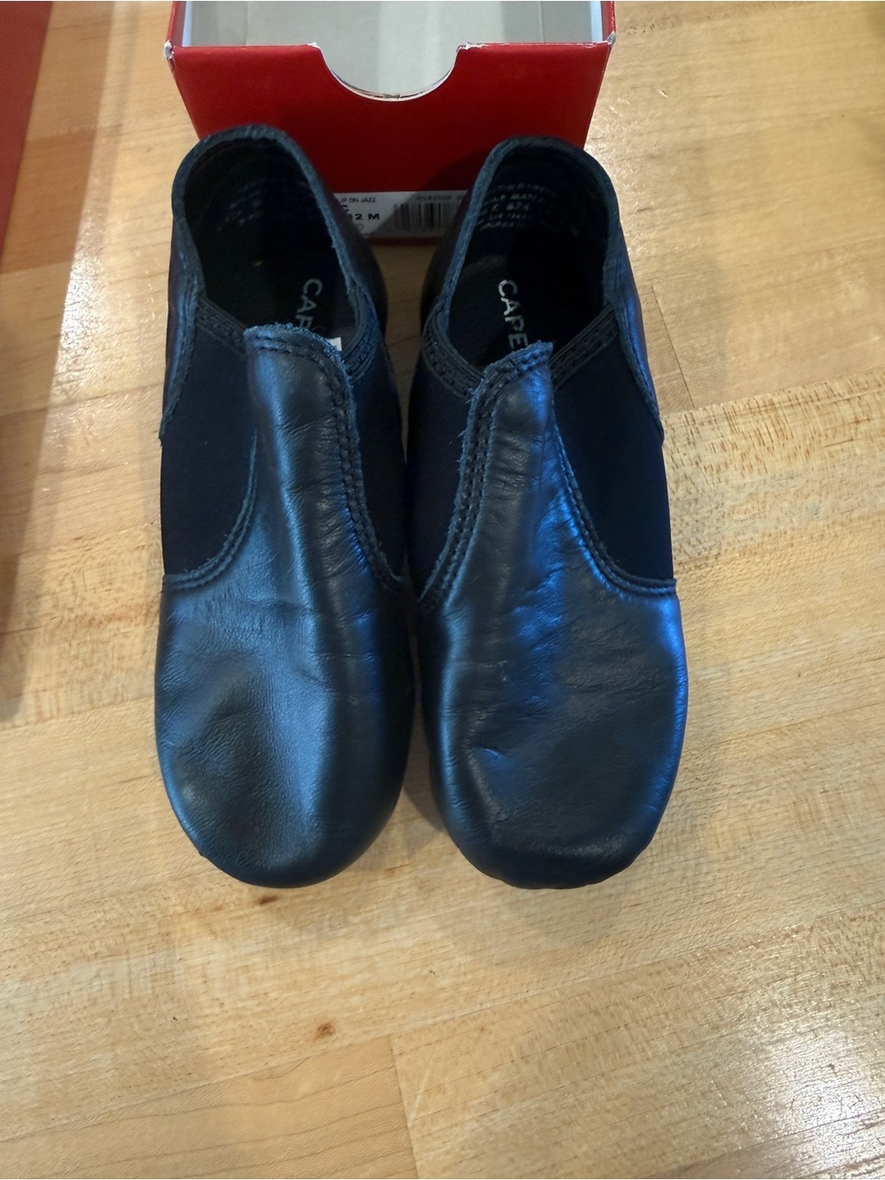 Capezio Kids Black Slip-On Leather Jazz Shoes